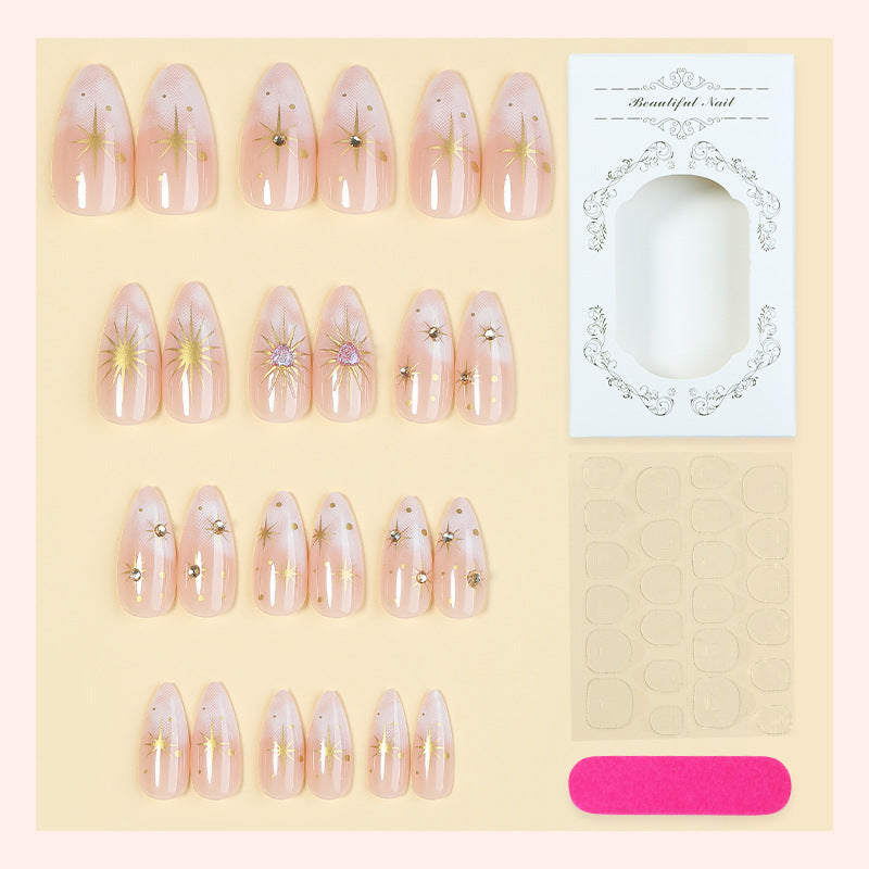Künstlerisches Press-On Nail Art Kit mit Sternakzenten Brehn