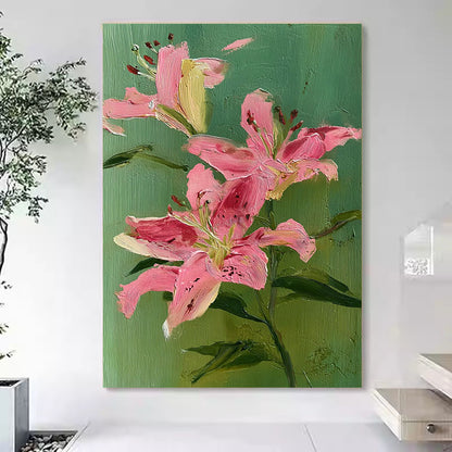 Strukturierte florale Leinwandkunst für Innenräume