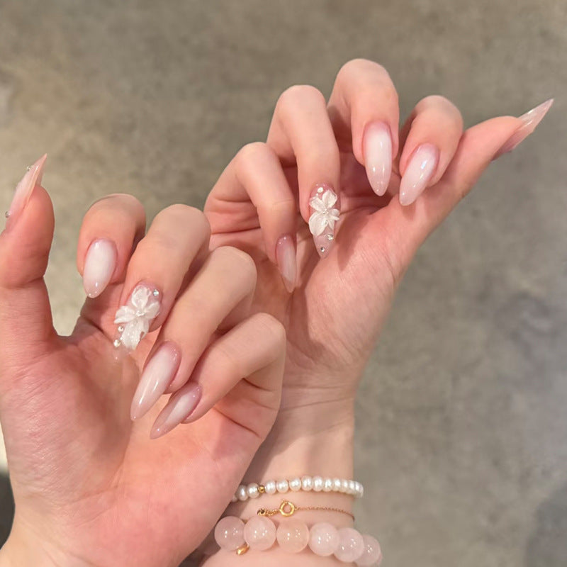 Premium Florale Verzierter Stiletto Nagelset Brehn