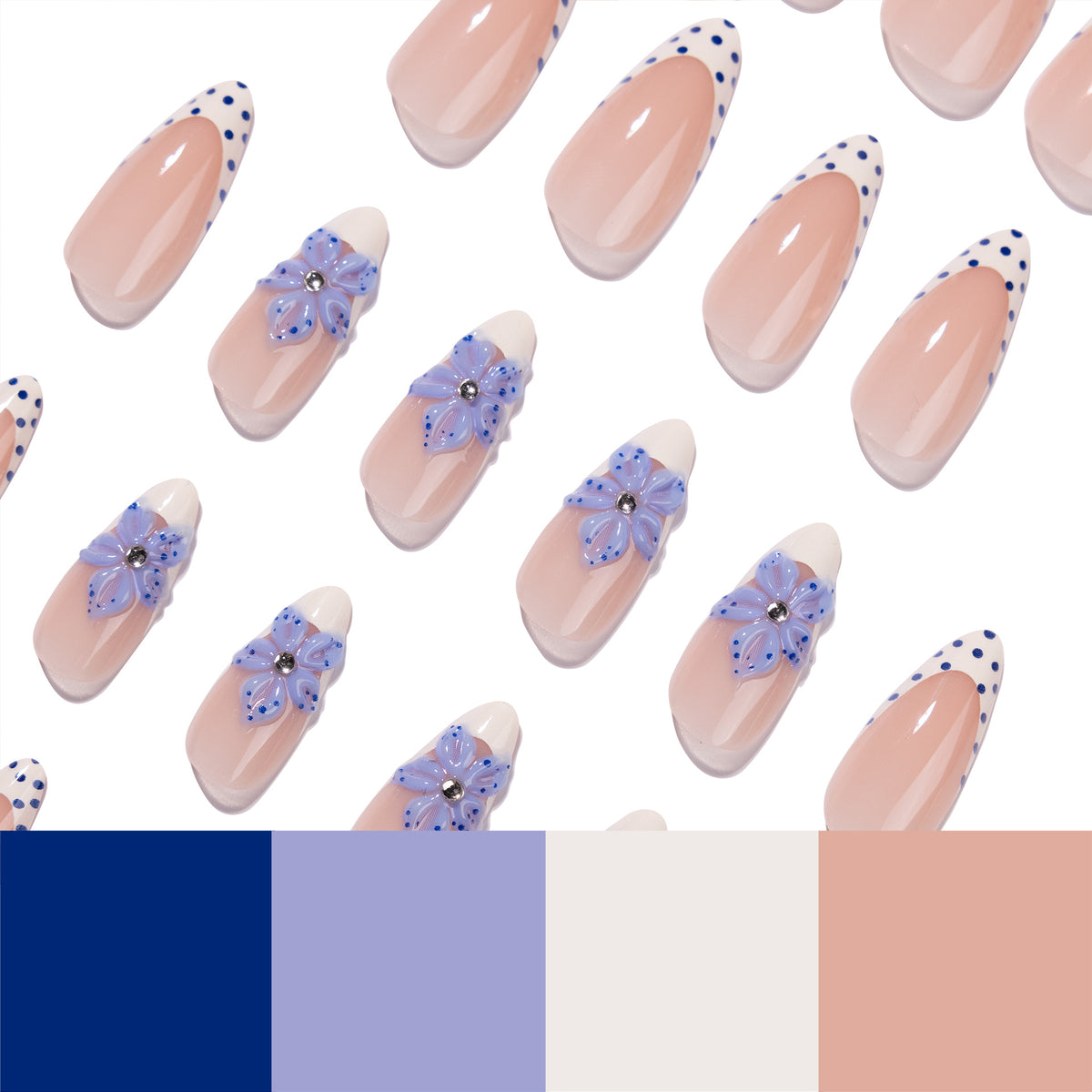 Kunstvolle Stiletto-Nägel mit floralem Design Brehn