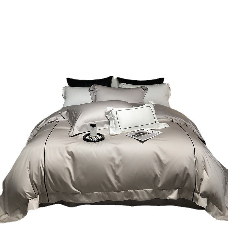 Luxus Satin Bettwäsche Set mit geketteltem Rand und hypoallergenem Mikrofaser