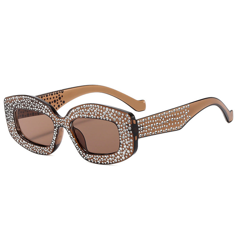 Damen auffällige Sonnenbrille mit glamourösen Strasssteinen Brehn
