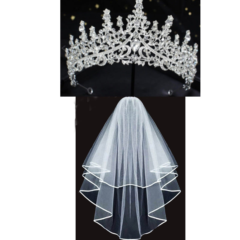 Damen Hochzeit Tiara und Schleier Set Brehn