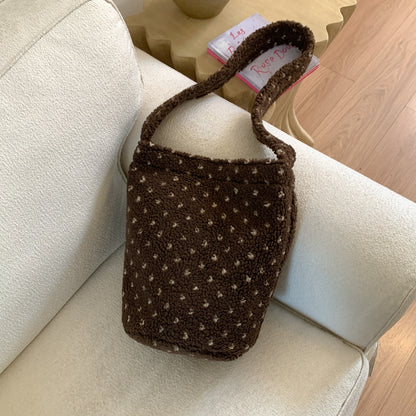 Weiche Plüsch Utility Schultertasche