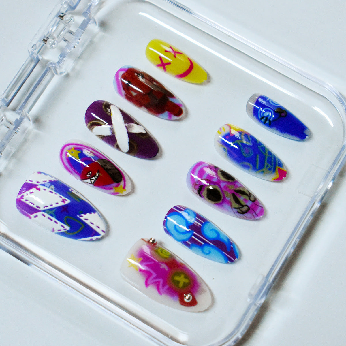 Künstlerisches Kuss-Themen Press-On Nagelkunst Brehn