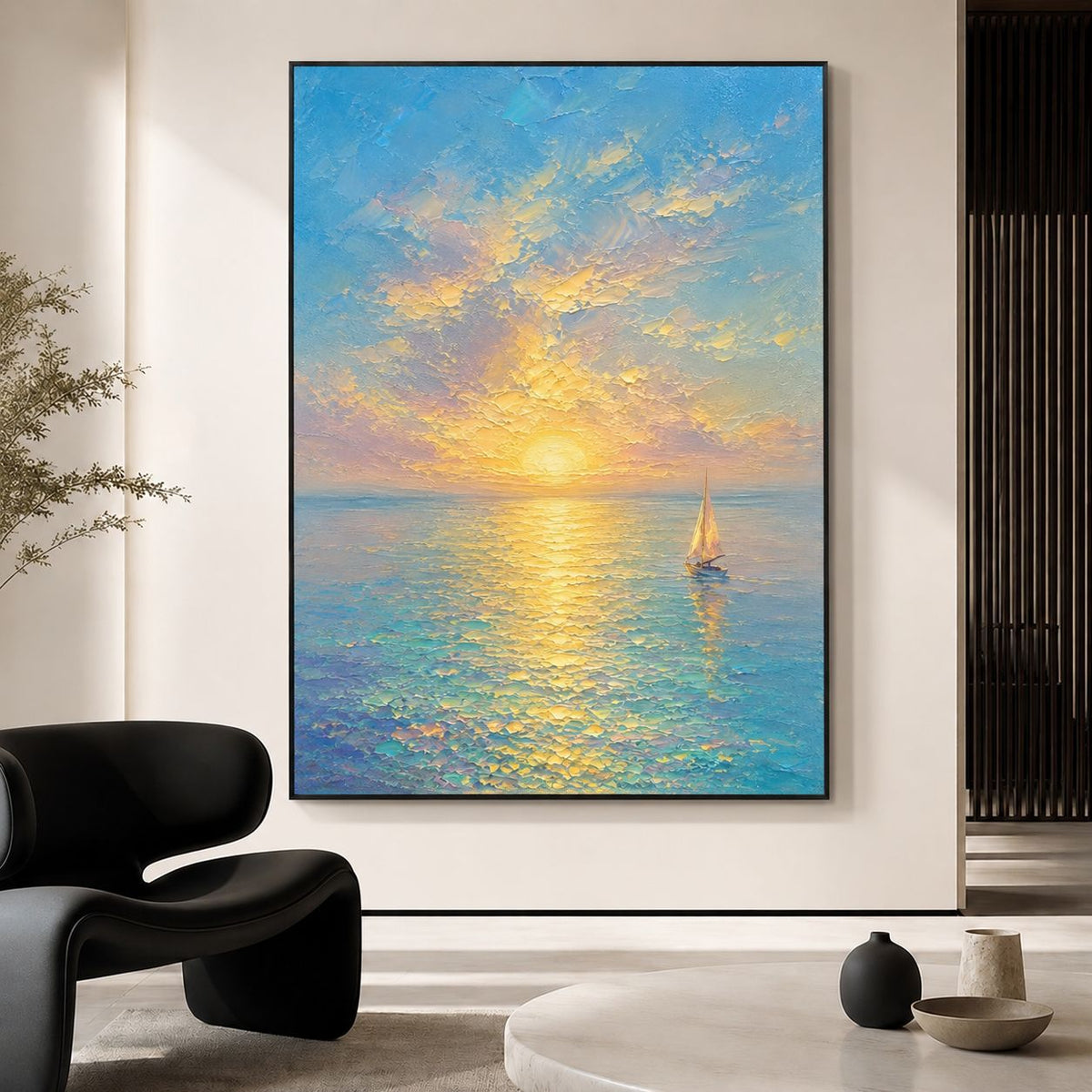 Abstraktes Küstenlandschaft Leinwand Kunstwerk