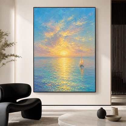 Abstraktes Küstenlandschaft Leinwand Kunstwerk
