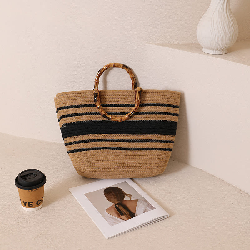 Damen Tragetasche mit elegantem geflochtenem Griff Brehn