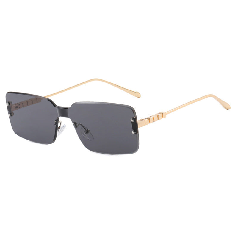 Damen moderne rechteckige Sonnenbrille mit stilvollem Metallrahmen Brehn
