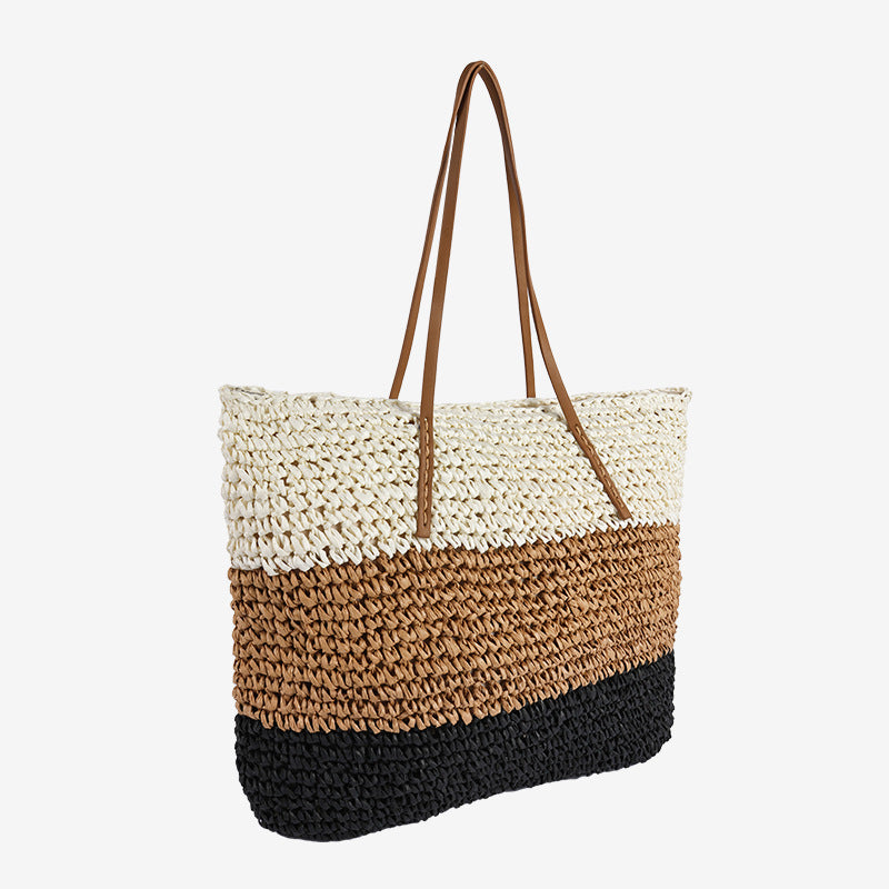 Damen Mode-Tasche aus handgefertigtem Naturmaterial mit Streifenmuster Brehn