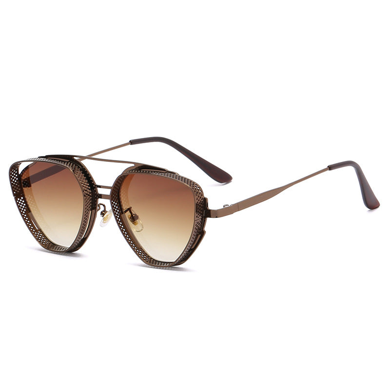 Damen extravagante Sonnenbrille im modernen Polygon-Design Brehn