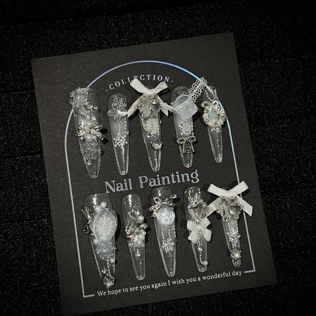 Ausgefallenes Press-On Nageldesign-Set