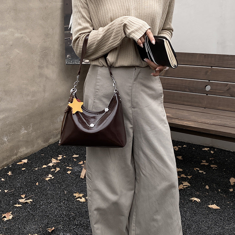 Premium-Leder-Slouch-Umhängetasche
