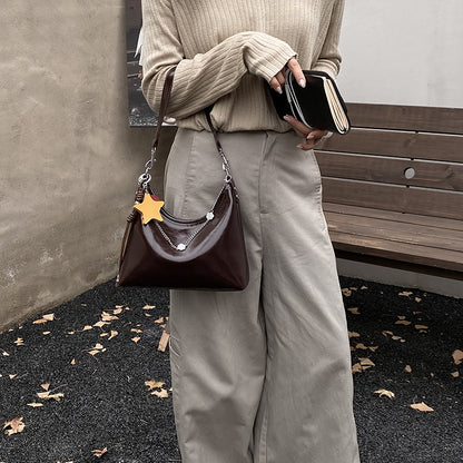 Premium-Leder-Slouch-Umhängetasche