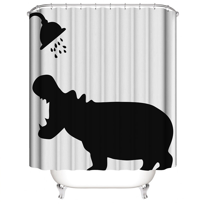 Hippo-Themen Duschvorhang Brehn