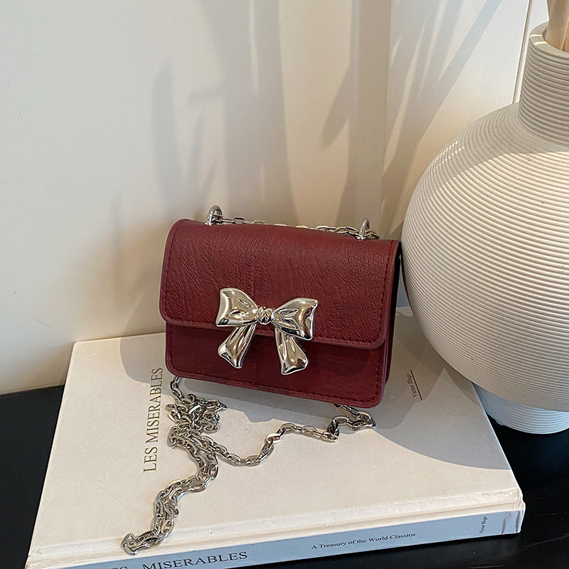 WoCharming Schleifenverzierte Mini-Handtasche Brehn