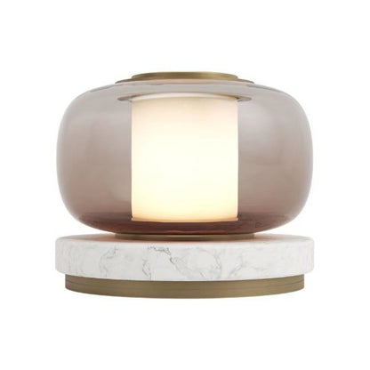 Moderne Glas- und Marmor-Tischlampe