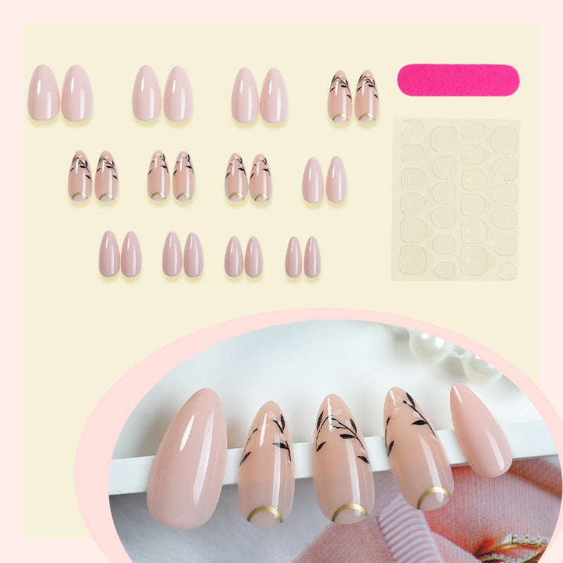 Premium Künstlerischer Press-On Nagelkunst Set mit Floralen Akzenten Brehn