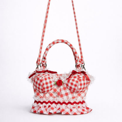 Verspielt Gingham Druck Handtasche