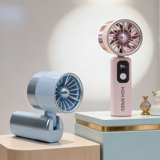 Damen Tragbarer Handventilator mit LCD-Display und USB-Ladefunktion Brehn