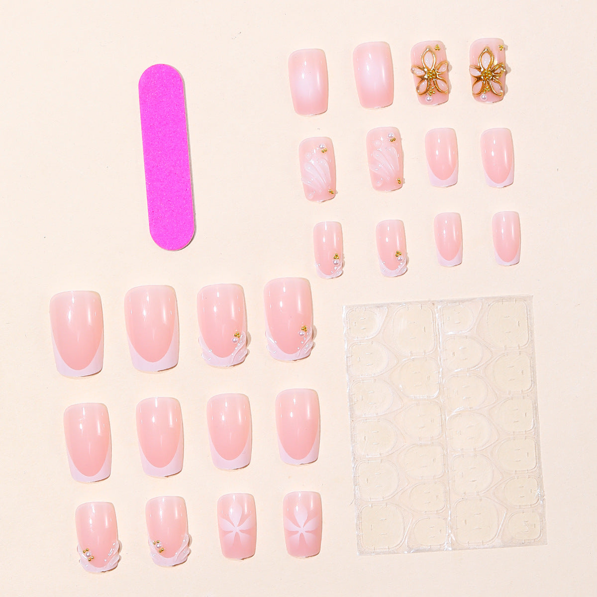 Elegantes Florales Design Acryl Nagelkunst Brehn
