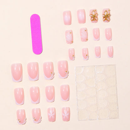 Elegantes Florales Design Acryl Nagelkunst Brehn