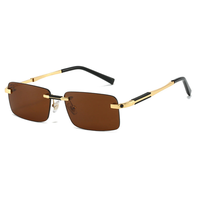 Damen Sonnenbrille im modernen rechteckigen Design mit luxuriösen Metallelementen Brehn