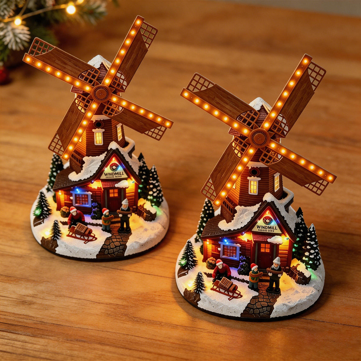 Nostalgische Weihnachtswindmühle Dekoration Brehn