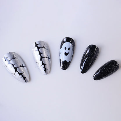 Spooky Ghost-Themen Acryl Nagelkunst Brehn