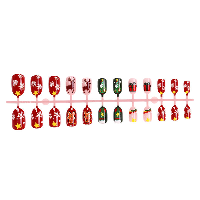 Weihnachtlich gestaltetes Press-On-Nagelkunstset mit festlichen Feiertagsdesigns Brehn