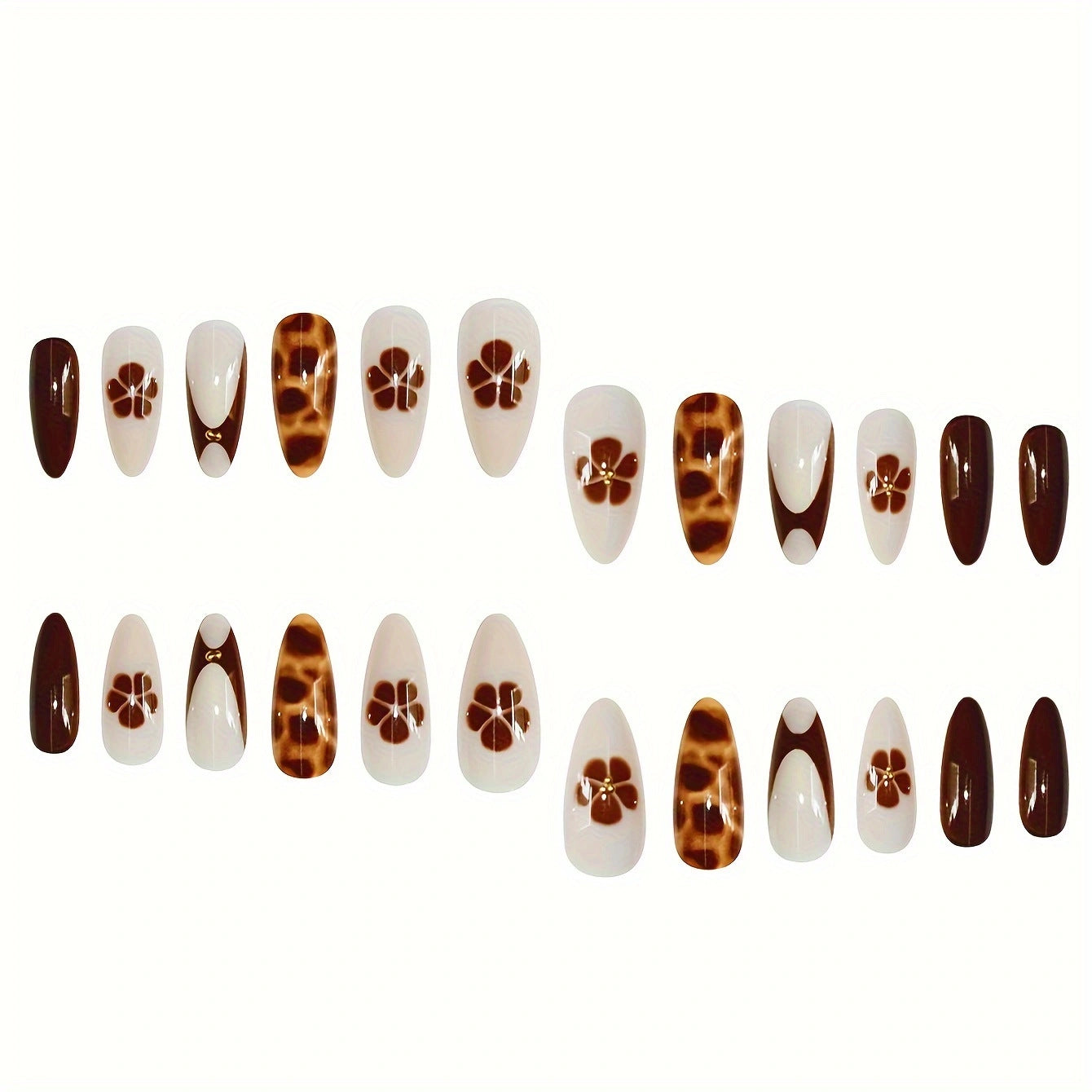 Künstlerisches Stiletto Press-On Nagelset Brehn