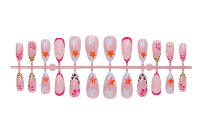 Kunstnagelset mit kreativen floralen und maritimen Designs Brehn