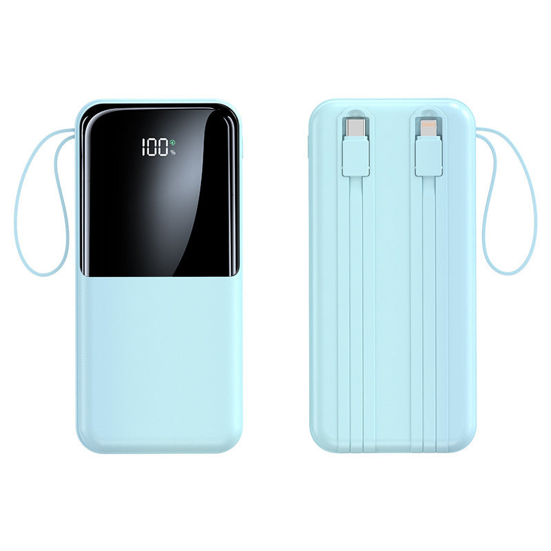 Tragbare Powerbank mit Integriertem Ladekabel und Lcd-Anzeige Brehn