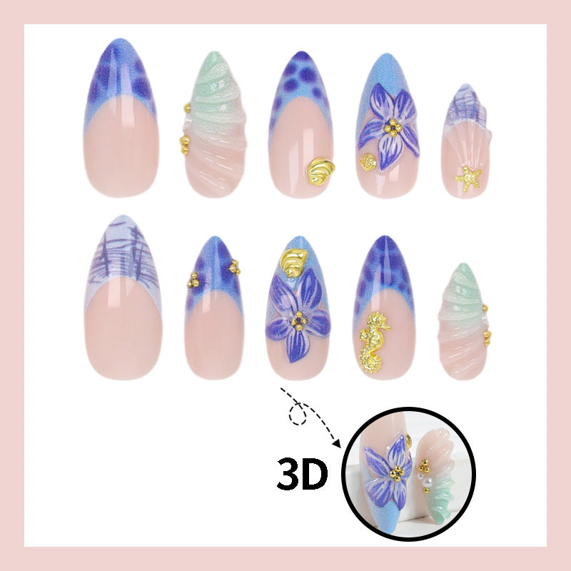 Kunstnagelset mit zeitlosen Blumendesigns und eleganten Akzenten Brehn