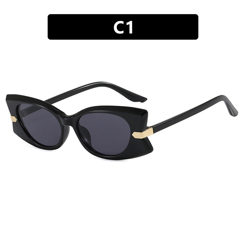 Damen Cat-Eye Sonnenbrille mit stilvollem Einsatz aus Metall und UV-Schutz Brehn