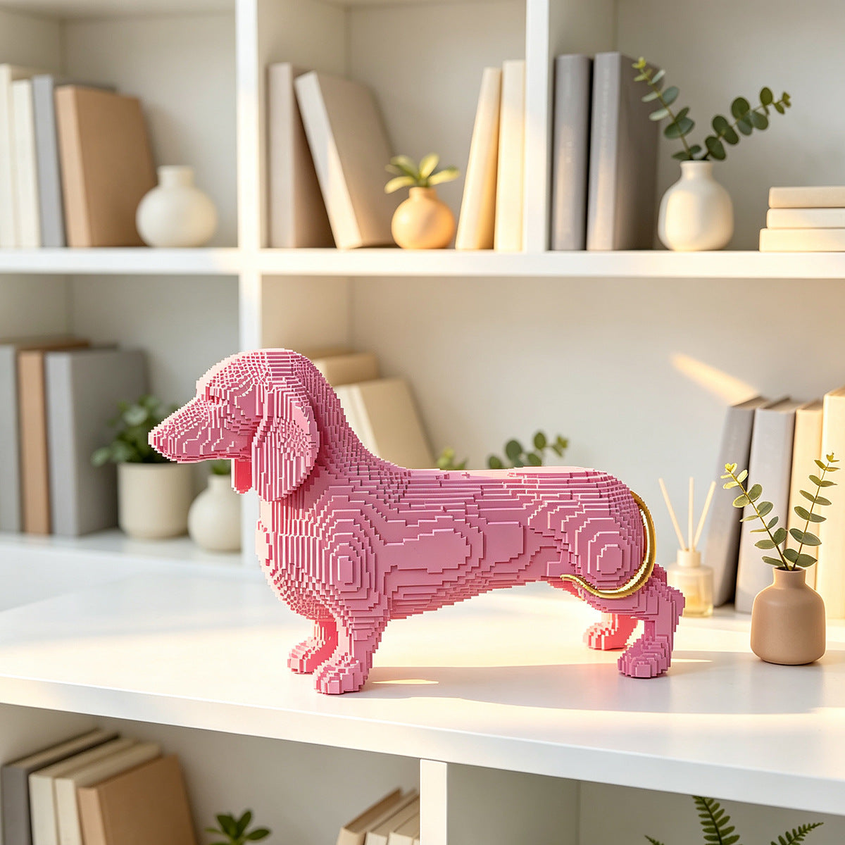 Verspielte Dekofigur eines süßen Dachshunds Brehn