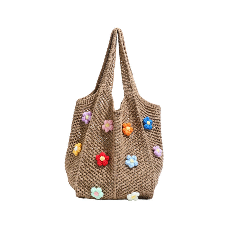 Blumenmuster Häkel-Tote Bag Brehn