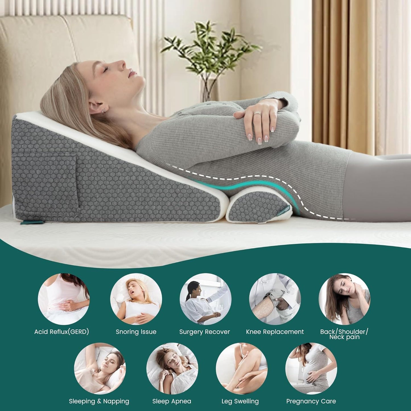 Therapeutisches verstellbares Bettkeil-Kissen