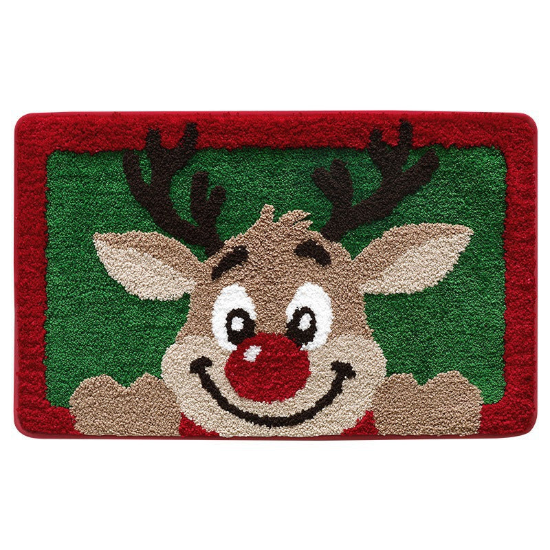 Weihnachtlich gestaltete Badmatte