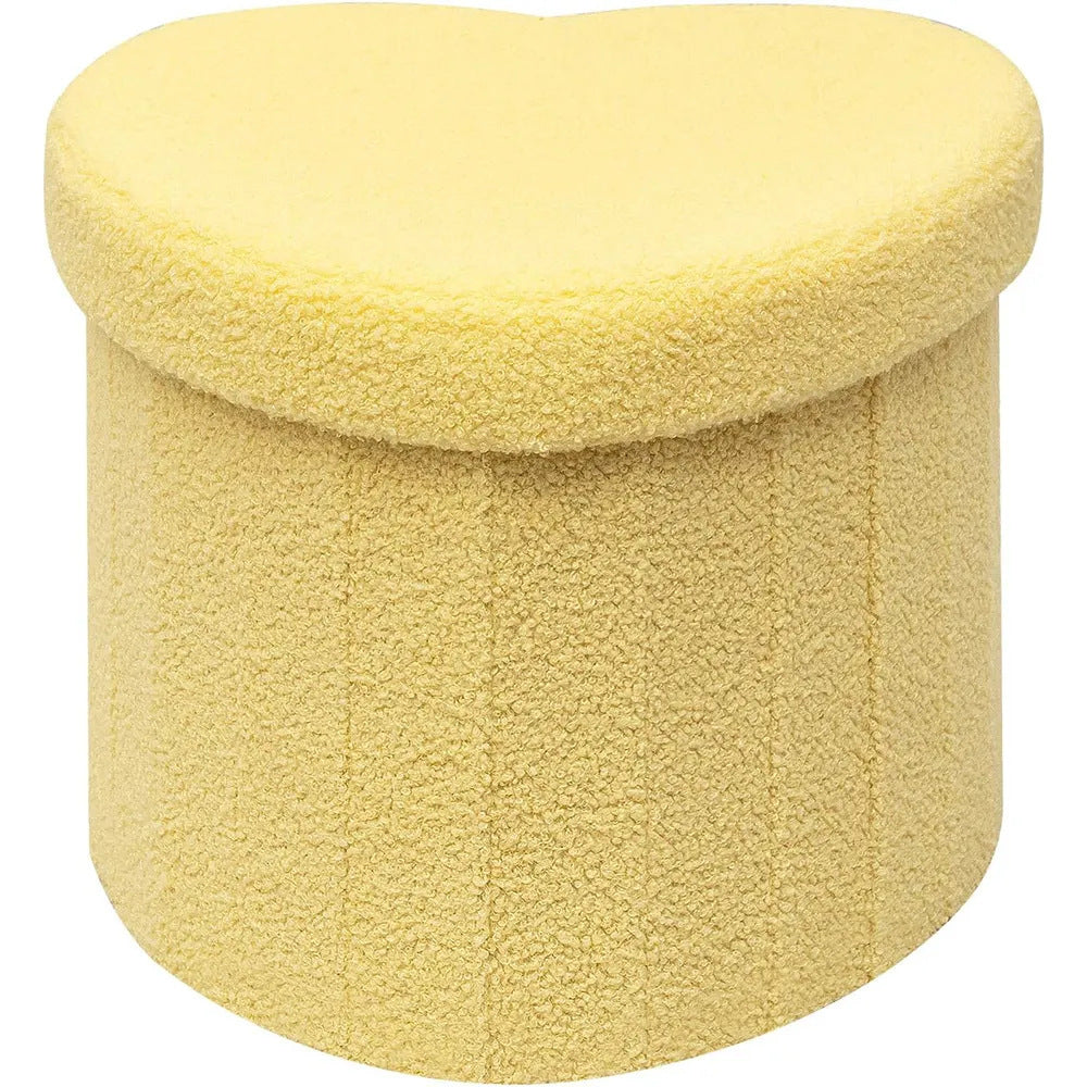Herzförmiger Plüsch-Speicherhocker Brehn