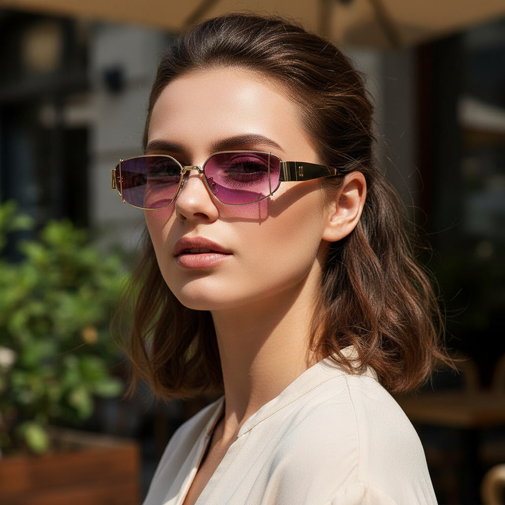 Damen Designer-Sonnenbrille im modernen, kantigen Stil Brehn