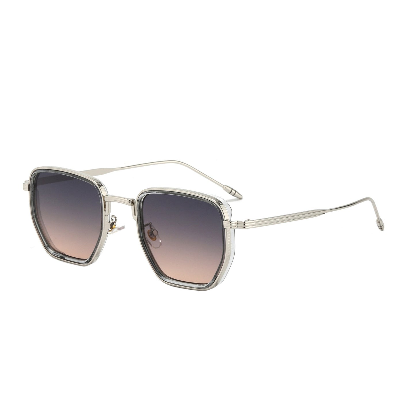 Damen Quadratische Designer Sonnenbrille mit modischem Metallrahmen Brehn