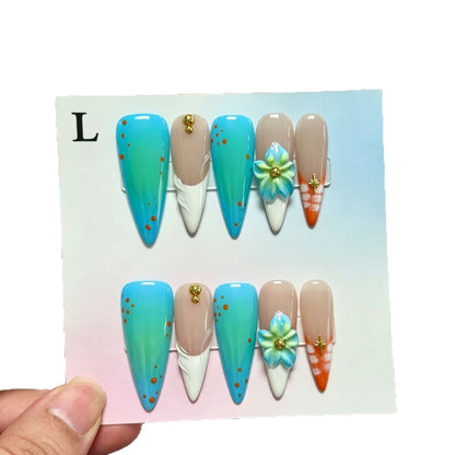 Kreatives Floral Design Press-On Nagelset