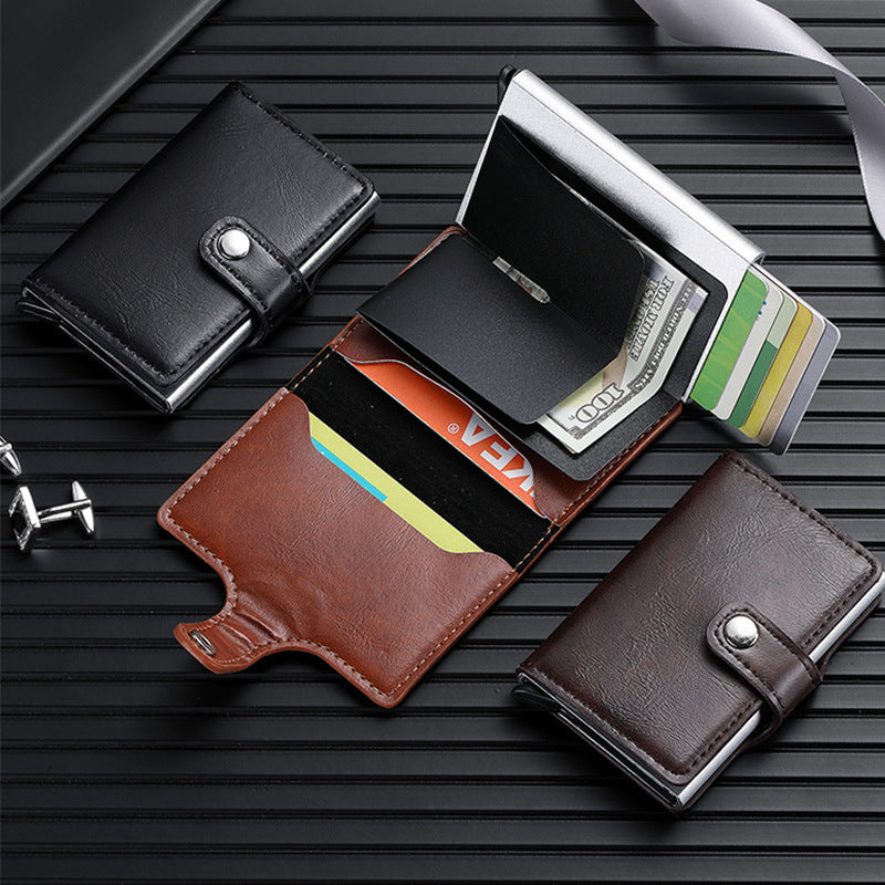 Minimalistische Leder RFID-blockierende Geldbörse