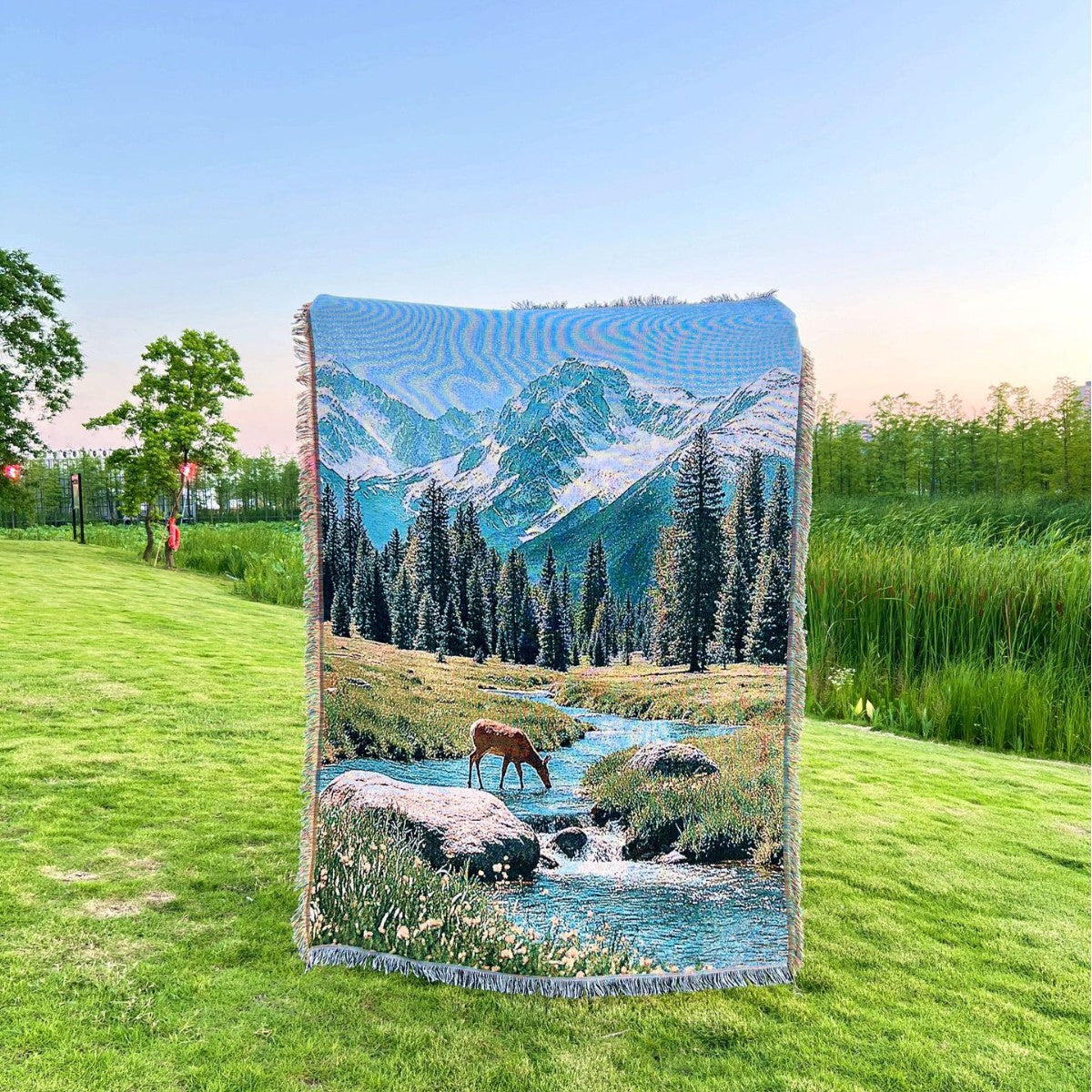 Szene Natur Gewebte Wurfdecke