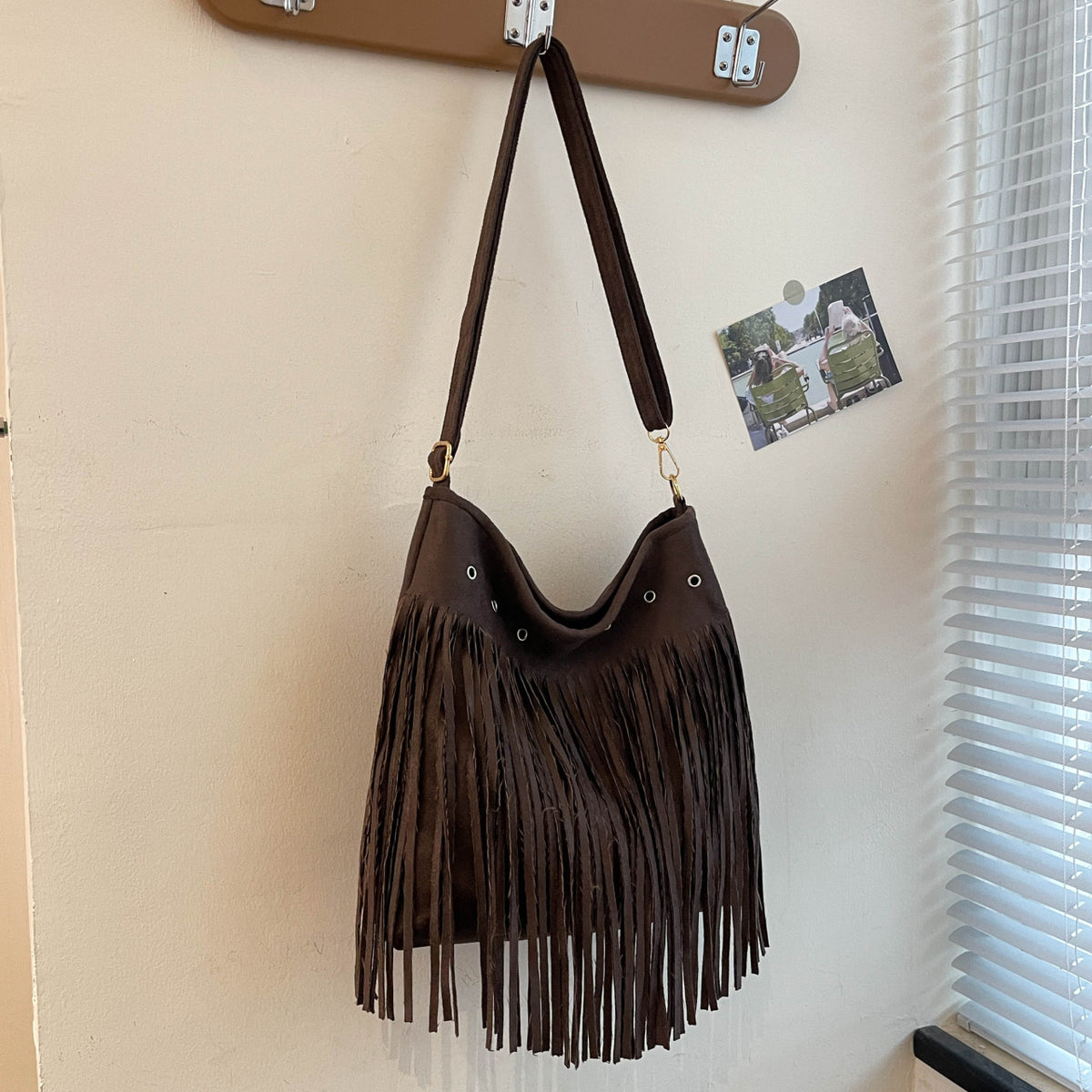 Suede Fringe Schultertasche Brehn