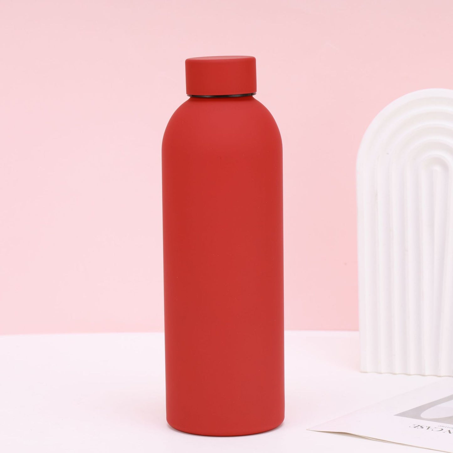Unisex nan vakuumisolierte Edelstahl-Trinkflasche mit Soft-Touch Oberfläche und auslaufsicherem Schraubverschluss Brehn
