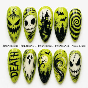 Kreatives Halloween Kunstnagelset mit Gruselmotiven Brehn