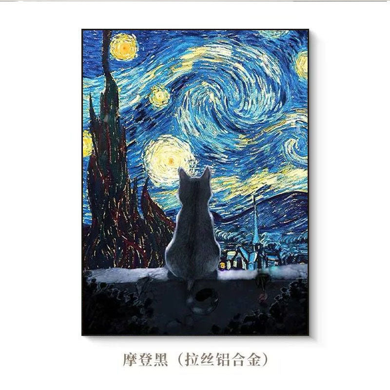 Künstlerische katzenmotivierte Leinwandwandkunst