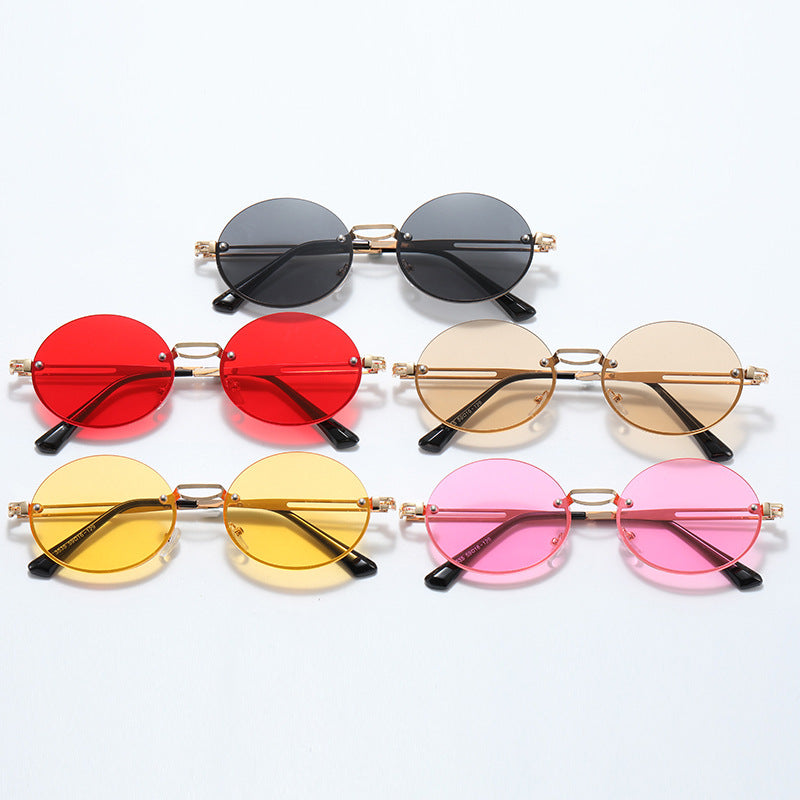 Damen runde Sonnenbrille mit feinem Metallrahmen Brehn